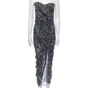 Veronica Beard Peyton silk strapless ruched dress